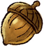 Nutfell icon: a hand-drawn acorn.